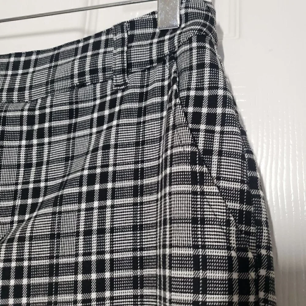 Hot Topic Plaid Pants Black Y2K Emo Punk Goth Stretch Trousers Womens Medium